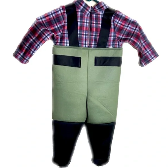 RUBIE’S Fisherman Halloween Costume 3-Pieces Jumpsuit Hat Fishing Rod Sz 3T-4T - Picture 5 of 8